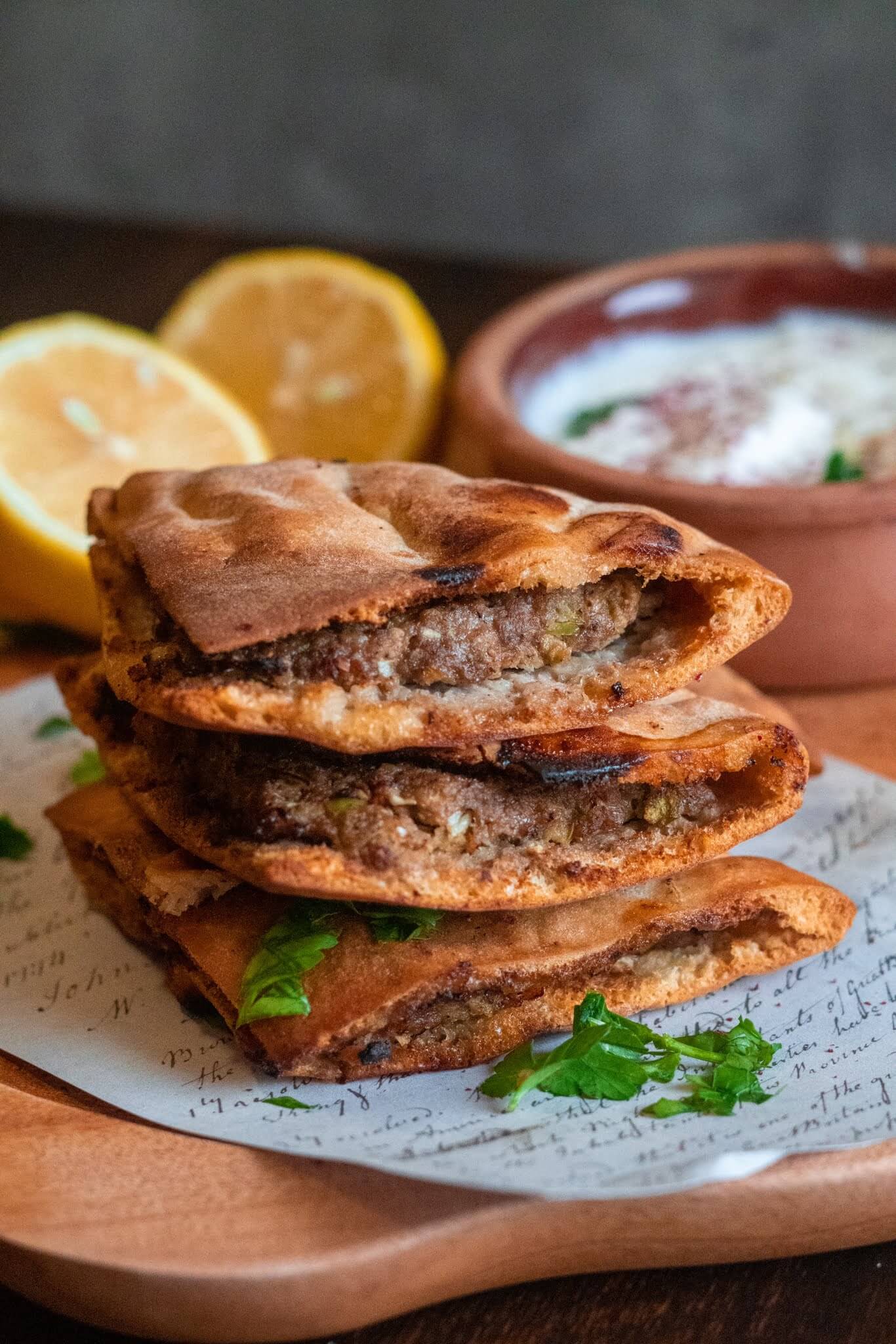 Meat Stuffed Pitas (Palestinian Arayes)