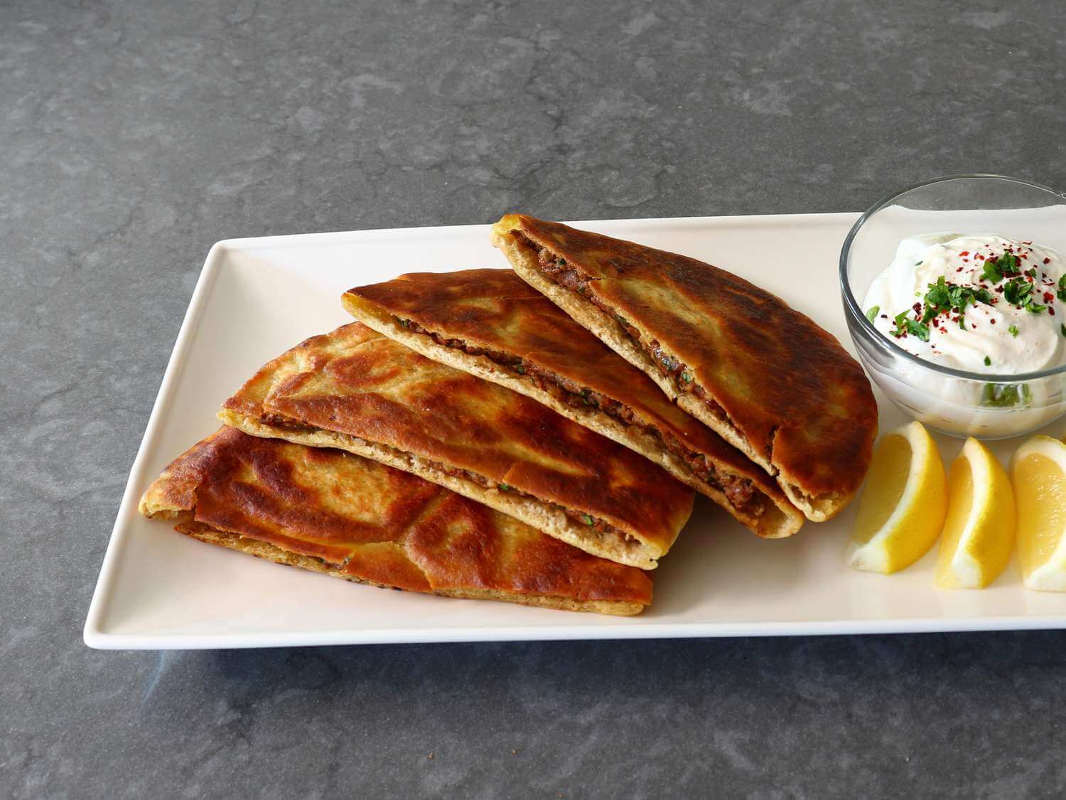 "Lebanese Stuffed Pita: Arayes with Spiced Ground Beef"