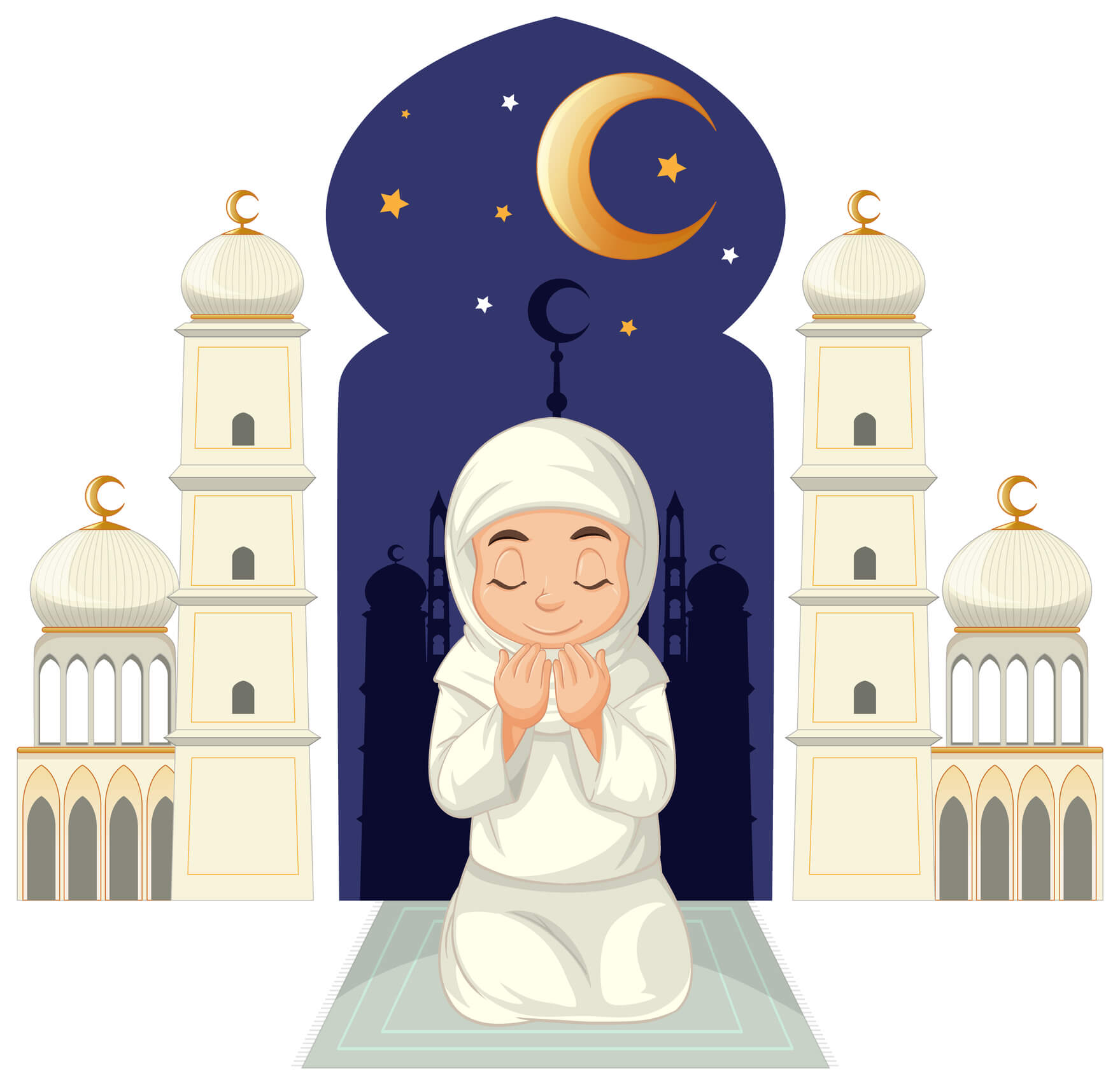 Girl making dua for Laylatul Qadr