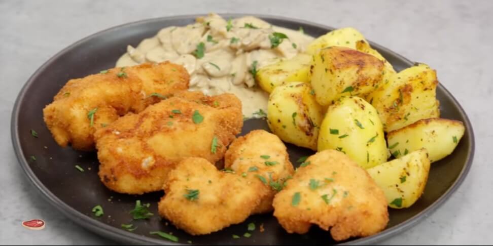 Tantalizing Tenders: Chicken Strips & Savory Potato Harmony